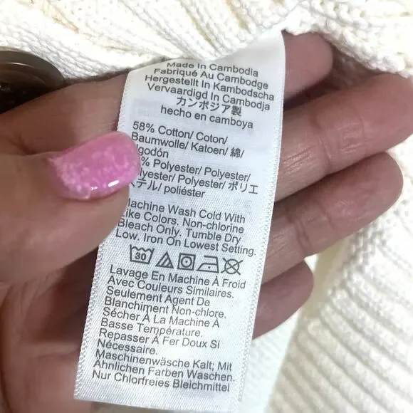 J.Crew Cream Cardigan NWT Soft Girl Balletcore Preppy Cozy Knit Size L - Picture 9 of 10